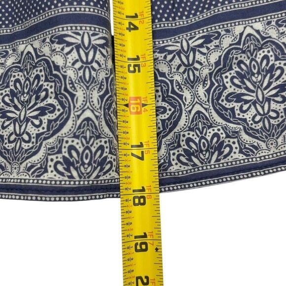 LOGG H&M Navy Polka Dot Paisley Cotton Smocked Skirt Boho Festival Airy Light 6 - Picture 11 of 12